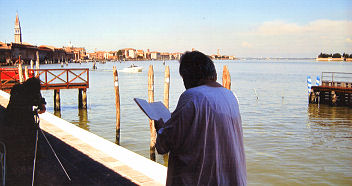Patrick Helay Reading the Markies van Water, by Hilarius Hofstede at the Biennale Venice 2007